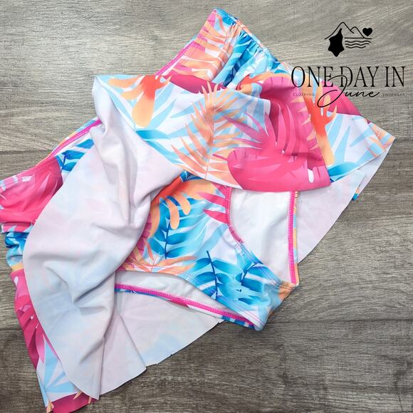 CharmLeaks Tropical Skirted Bikini Bottom Size L - Picture 2 of 5